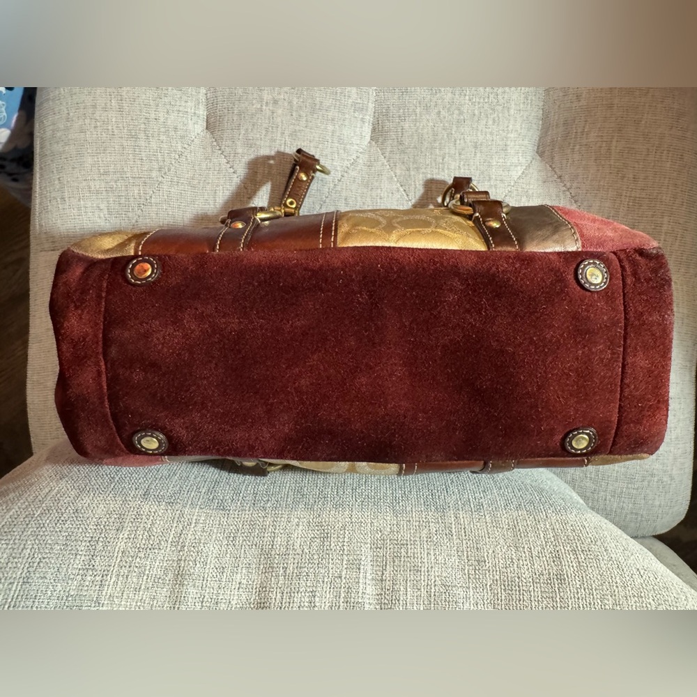 Vintage 2006 Coach Eva Patchwork Leather Tote Shoulder Bag Rare - Picture 9 of 16